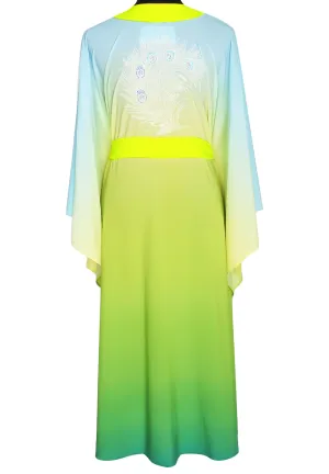 Monochrome Ombre - Freedom Kimono Feathers (Neon Yellow) - Long