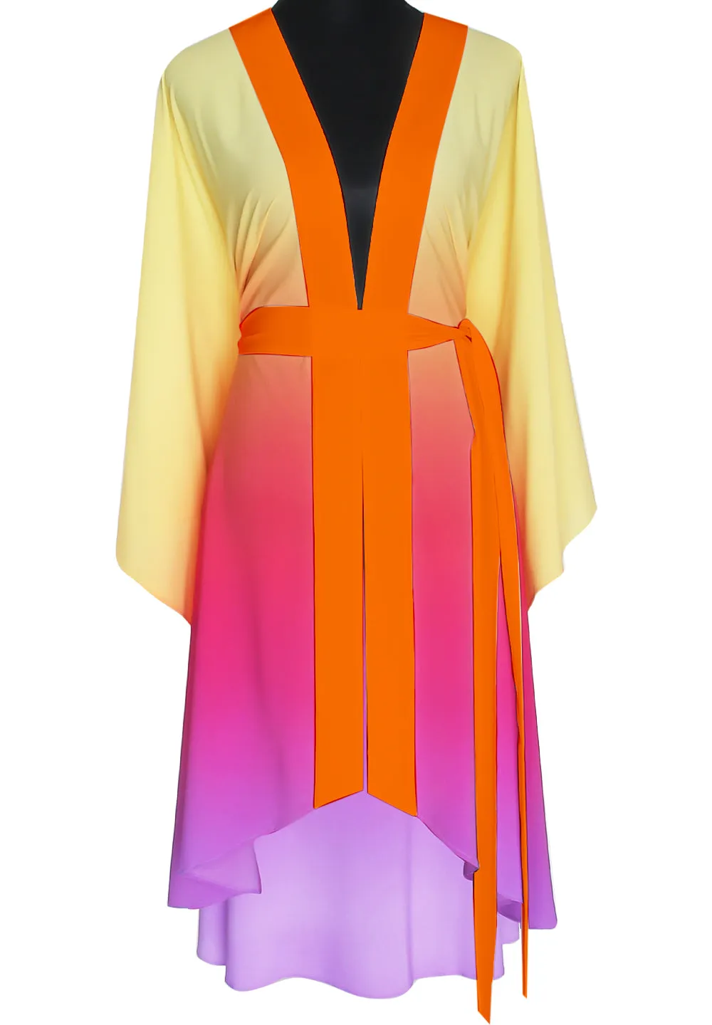 Monochrome Ombre - Love Kimono Wings (Neon Orange) - Long