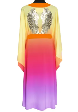 Monochrome Ombre - Love Kimono Wings (Neon Orange) - Long