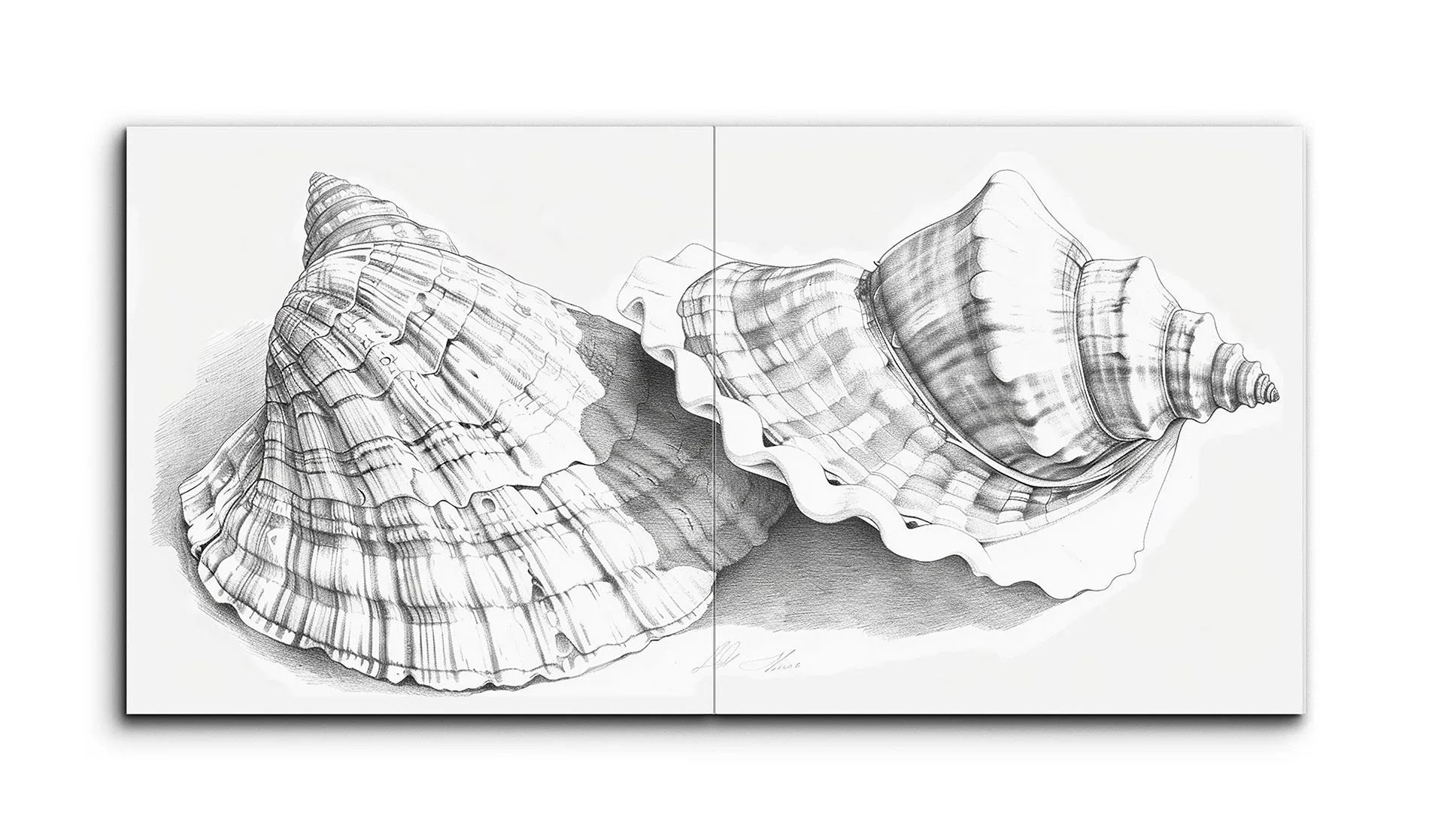 Monochrome Seashell Elegance