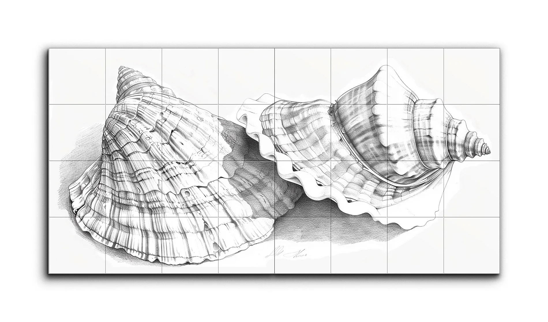 Monochrome Seashell Elegance
