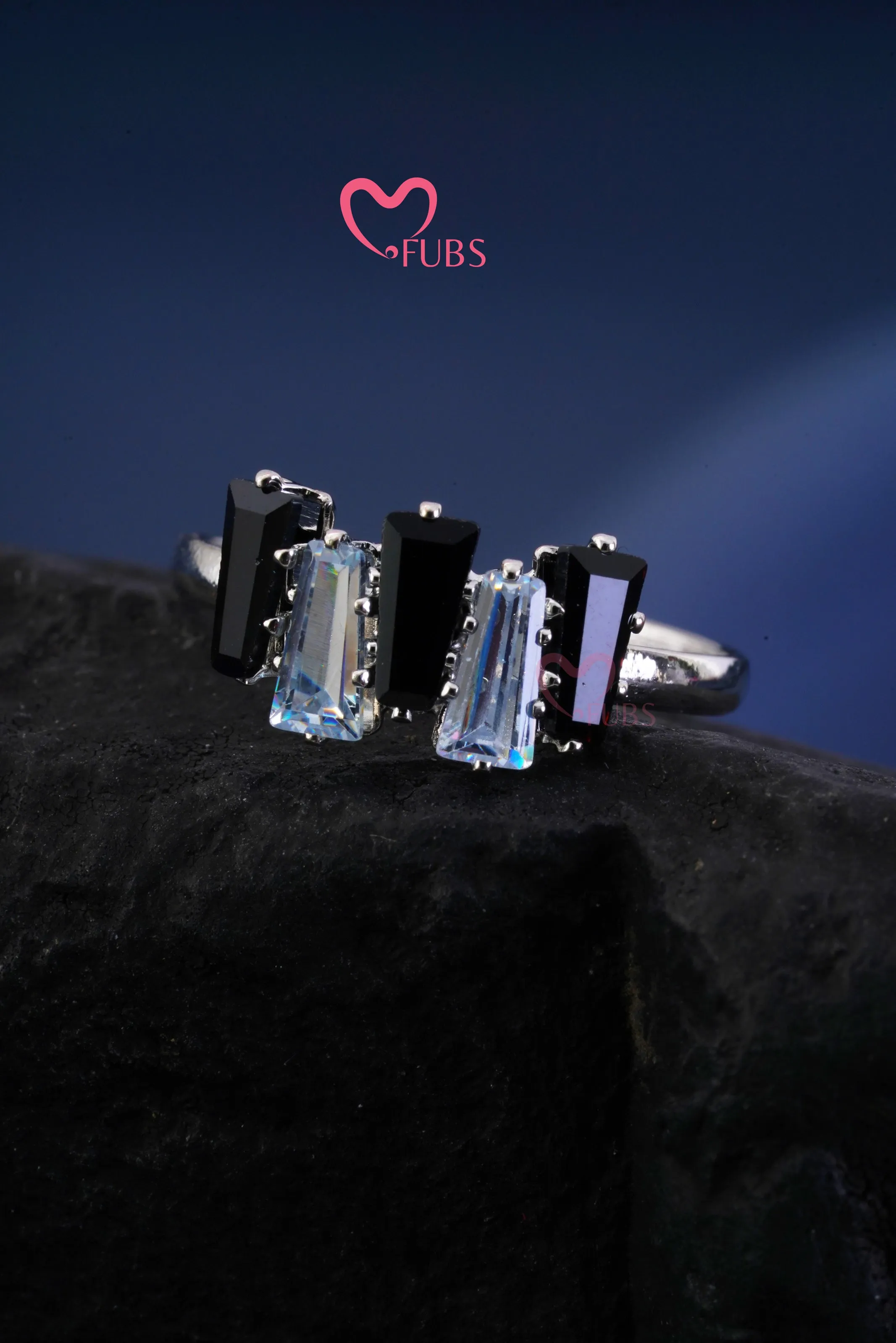 Monochrome Stone Fusion Rings