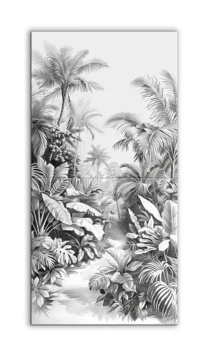Monochrome Tropical Jungle Pathway