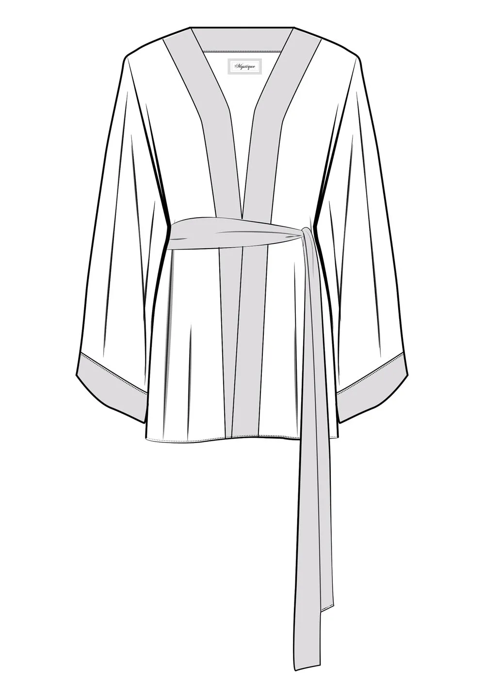 Monochrome - White Kimono Evil Eye (Neon Pink)