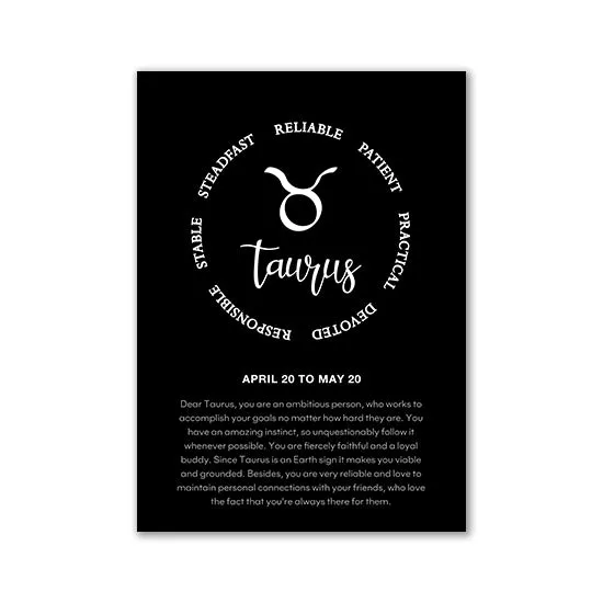 Monochrome Zodiac Canvas Poster