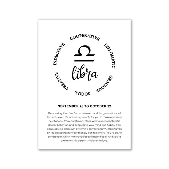 Monochrome Zodiac Canvas Poster