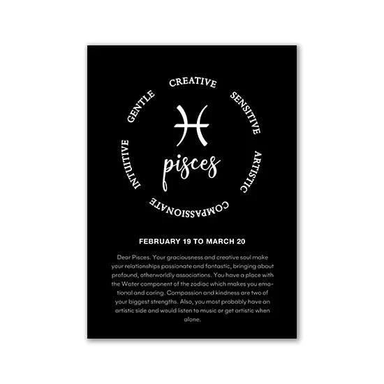 Monochrome Zodiac Canvas Poster