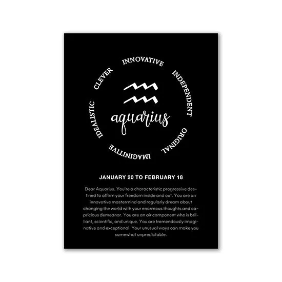 Monochrome Zodiac Canvas Poster