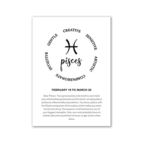 Monochrome Zodiac Canvas Poster