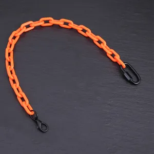 Monogram Orange Acrylic Chain Strap | Detachable DIY Bag Accessory | Black Leather Shoulder Carry Strap