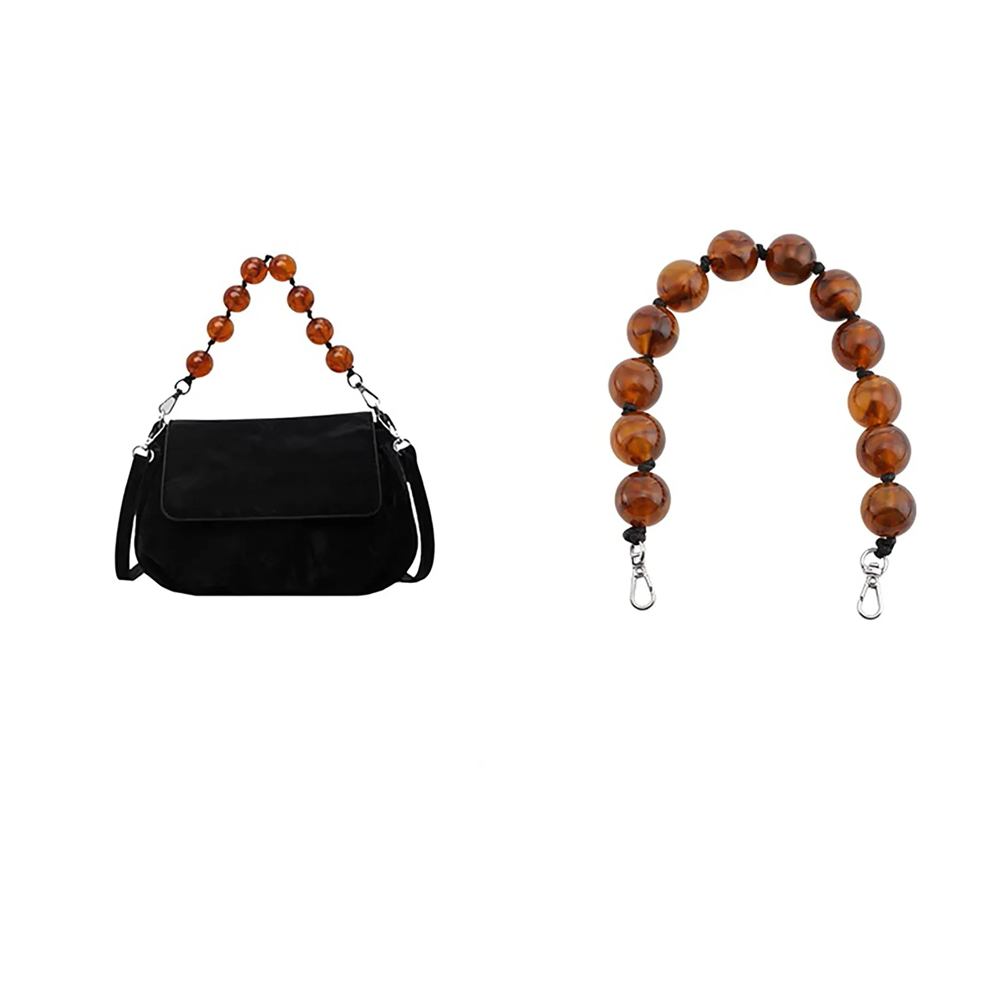 New Chinese-style Beaded Handbag Chain 2025 New Unique Design Crossbody Decorative Chain Accessory