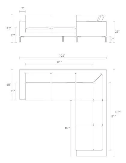 New Standard Small Sectional Leather Sofa
