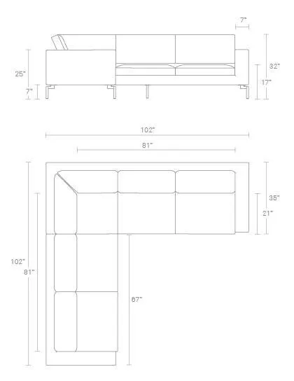 New Standard Small Sectional Leather Sofa