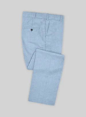 Noble Adrienne Blue Wool Silk Linen Pants