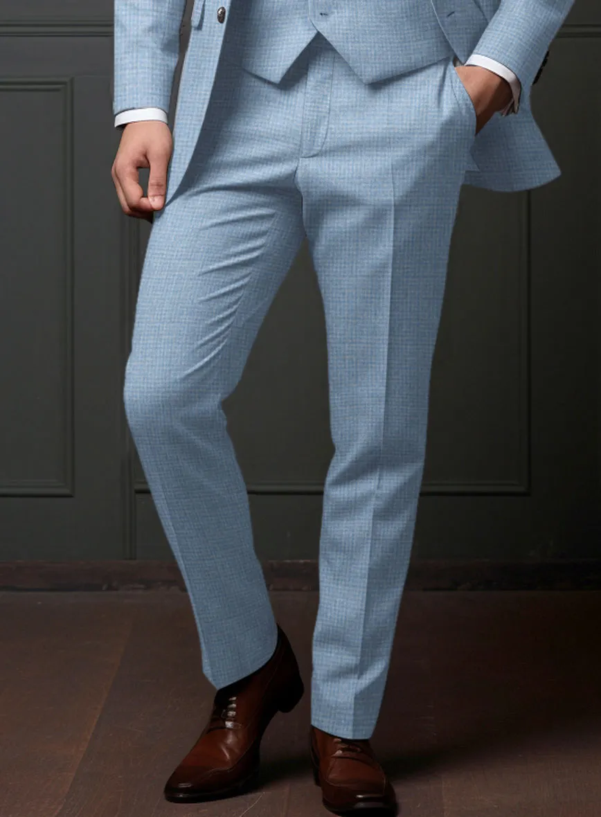 Noble Adrienne Blue Wool Silk Linen Pants