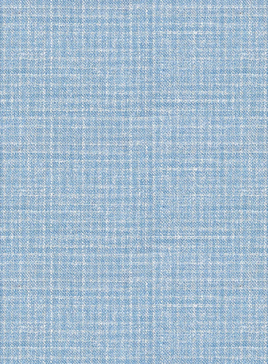 Noble Adrienne Blue Wool Silk Linen Pants