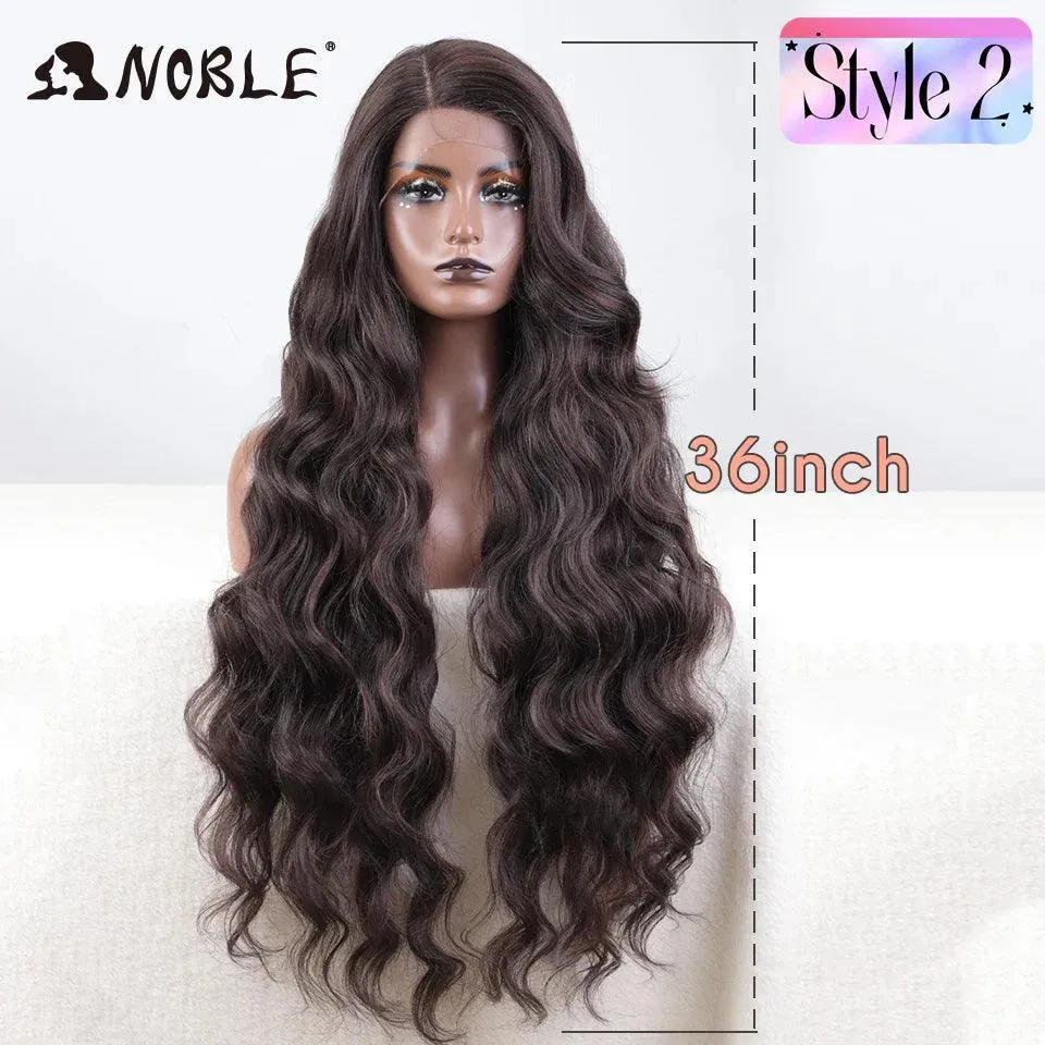 Noble Blonde Wavy Lace Front Wig: Stylish Ombre Hairpiece