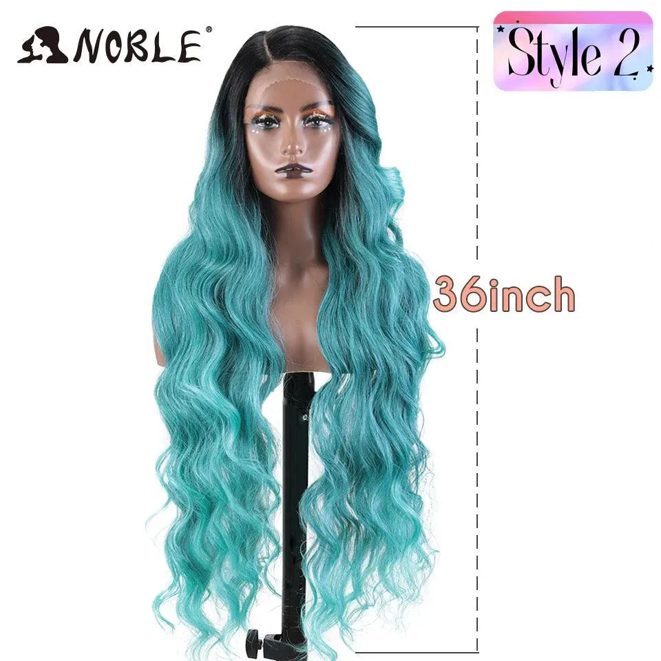 Noble Blonde Wavy Lace Front Wig: Stylish Ombre Hairpiece