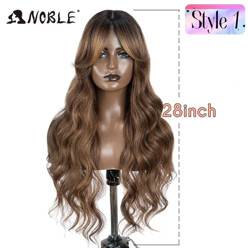 Noble Blonde Wavy Lace Front Wig: Stylish Ombre Hairpiece