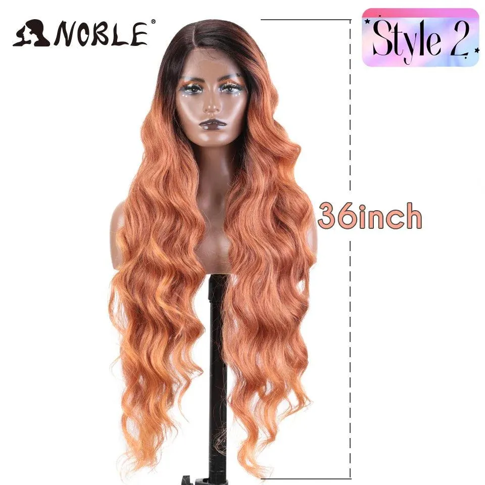 Noble Blonde Wavy Lace Front Wig: Stylish Ombre Hairpiece