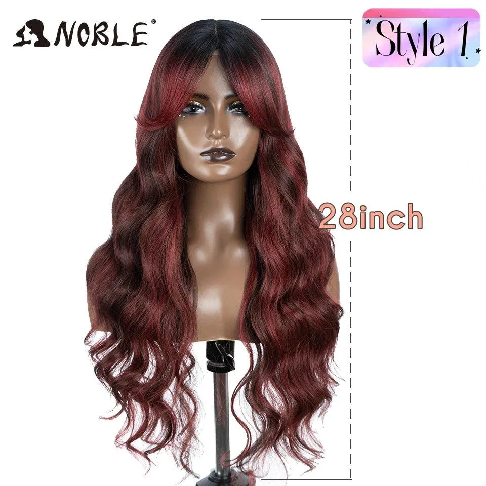 Noble Blonde Wavy Lace Front Wig: Stylish Ombre Hairpiece