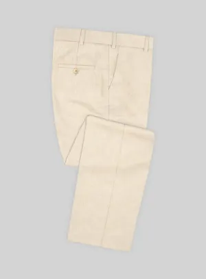 Noble Cream Wool Silk Linen Pants