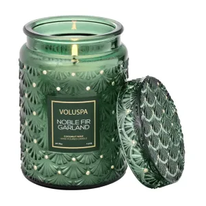 Noble Fir Garland 100hr Candle & Glass Lid