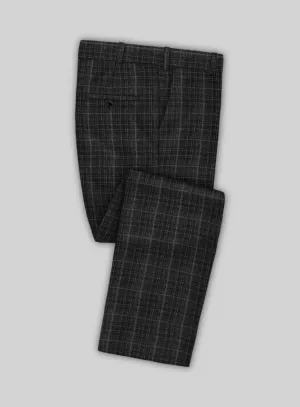 Noble Nicolas Black Wool Silk Linen Pants