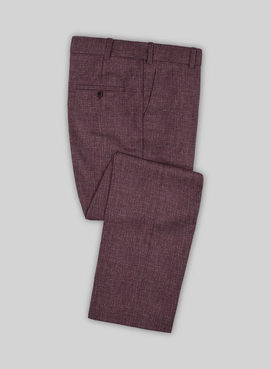 Noble Purple Wool Silk Linen Pants