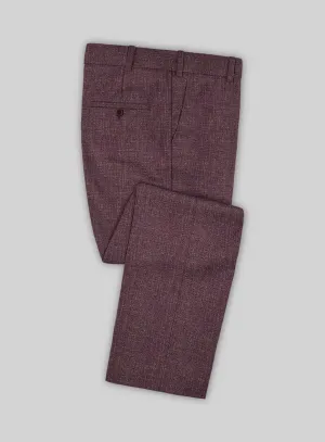 Noble Purple Wool Silk Linen Pants