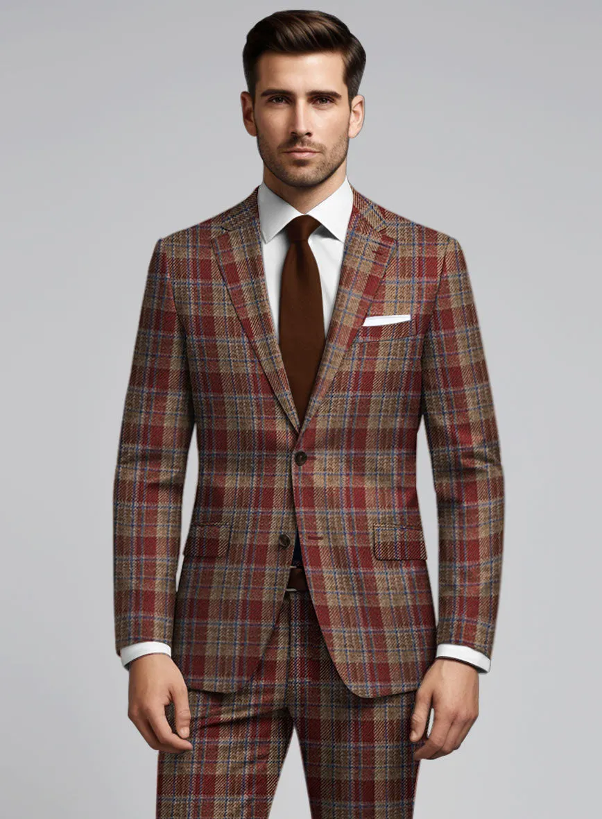 Noble Rafaela Check Wool Silk Linen Suit