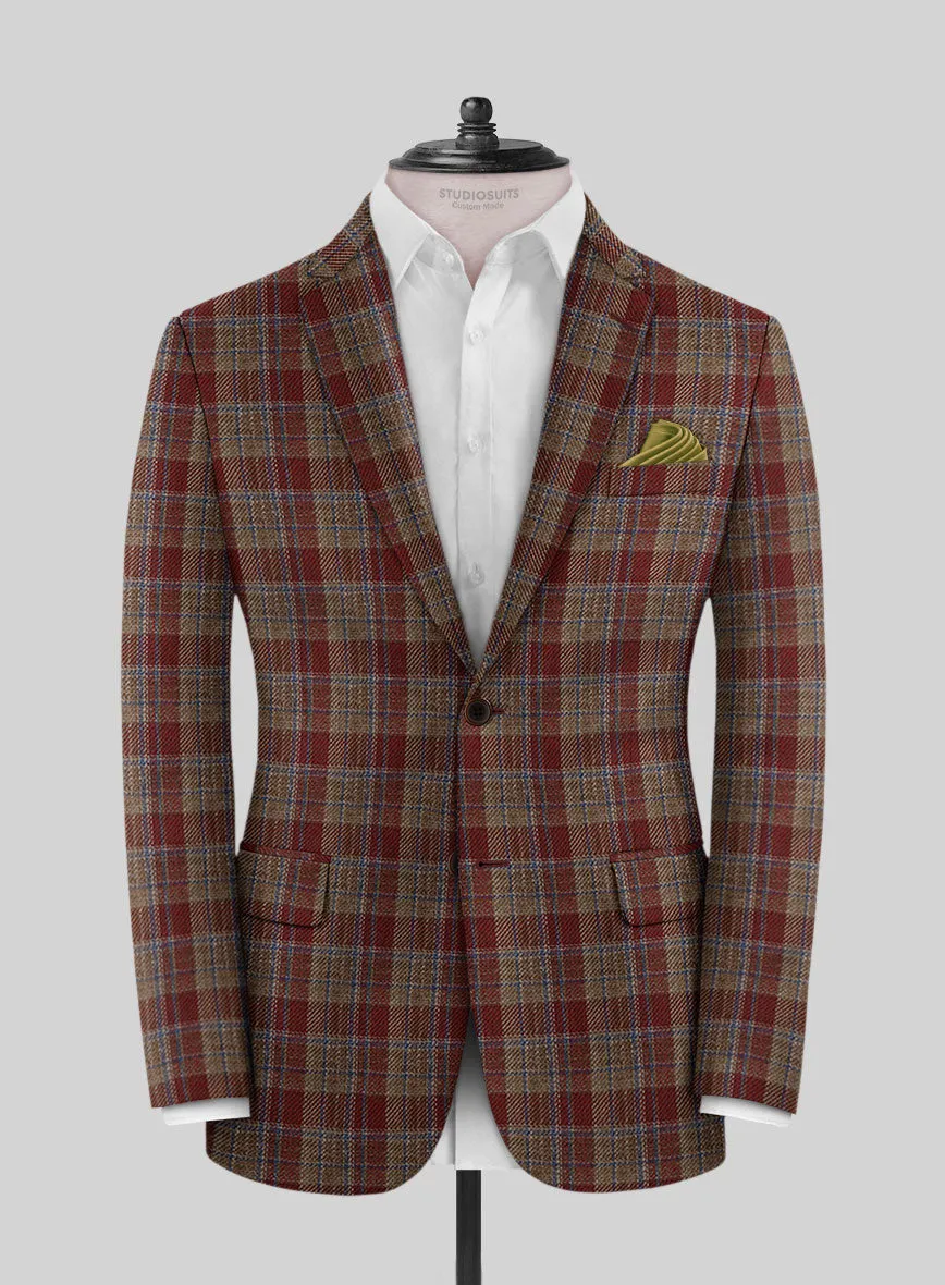 Noble Rafaela Check Wool Silk Linen Suit