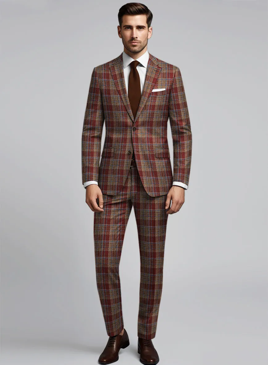 Noble Rafaela Check Wool Silk Linen Suit