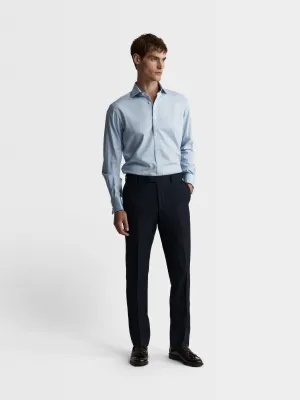 Non-Iron Sky Blue Poplin Slim Fit Classic Collar Single Cuff Shirt