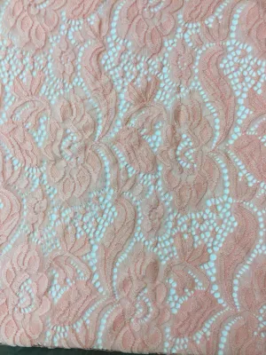 NYLON FLORAL "ZIA" STRETCHED LACE KNIT<br><h6>10T-PEACH BLOSSOM<br>LACE22-YZ</h6>