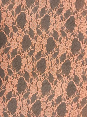NYLON FLORAL STRETCHED LACE KNIT<br><h6>32-NEON ORANGE<br>LACE3-DT</h6>