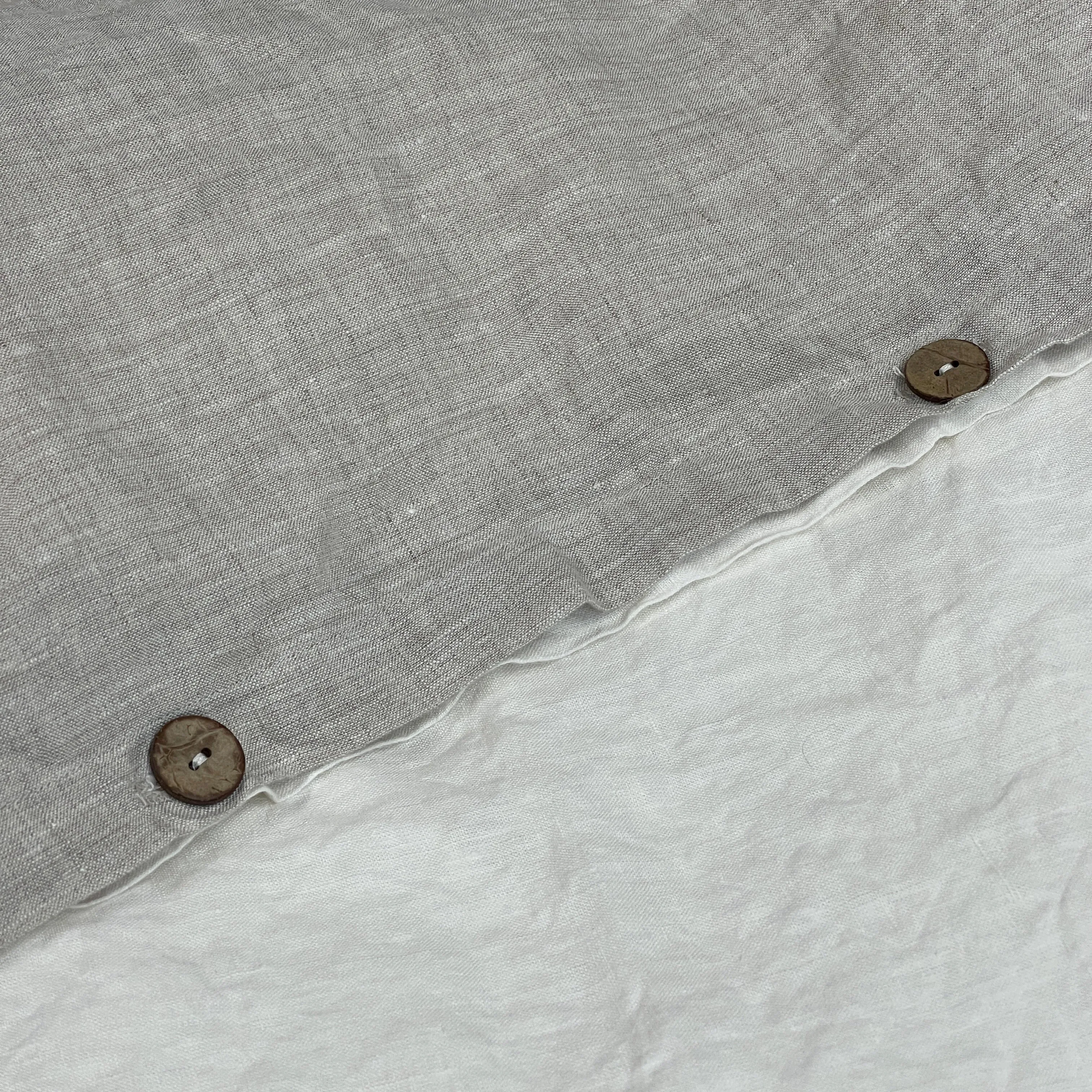 Off-white Greige 100% Flax Duvet Cover