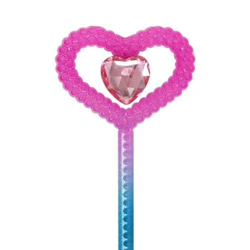 Pink Poppy Shimmering Mermaid Jewel Heart Wand