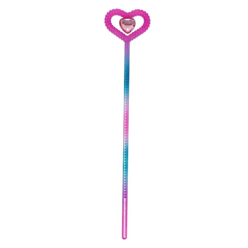 Pink Poppy Shimmering Mermaid Jewel Heart Wand