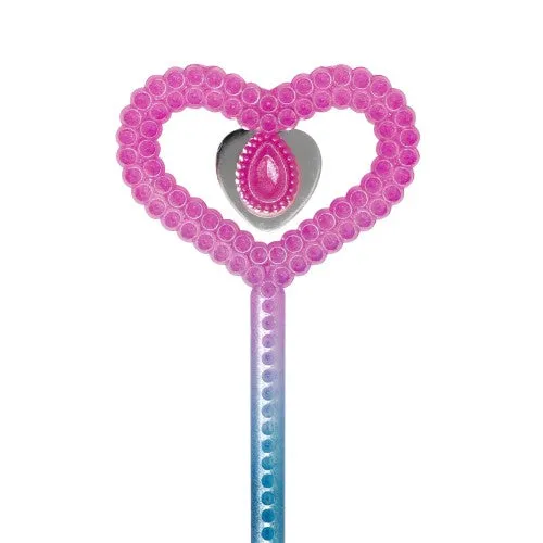 Pink Poppy Shimmering Mermaid Jewel Heart Wand