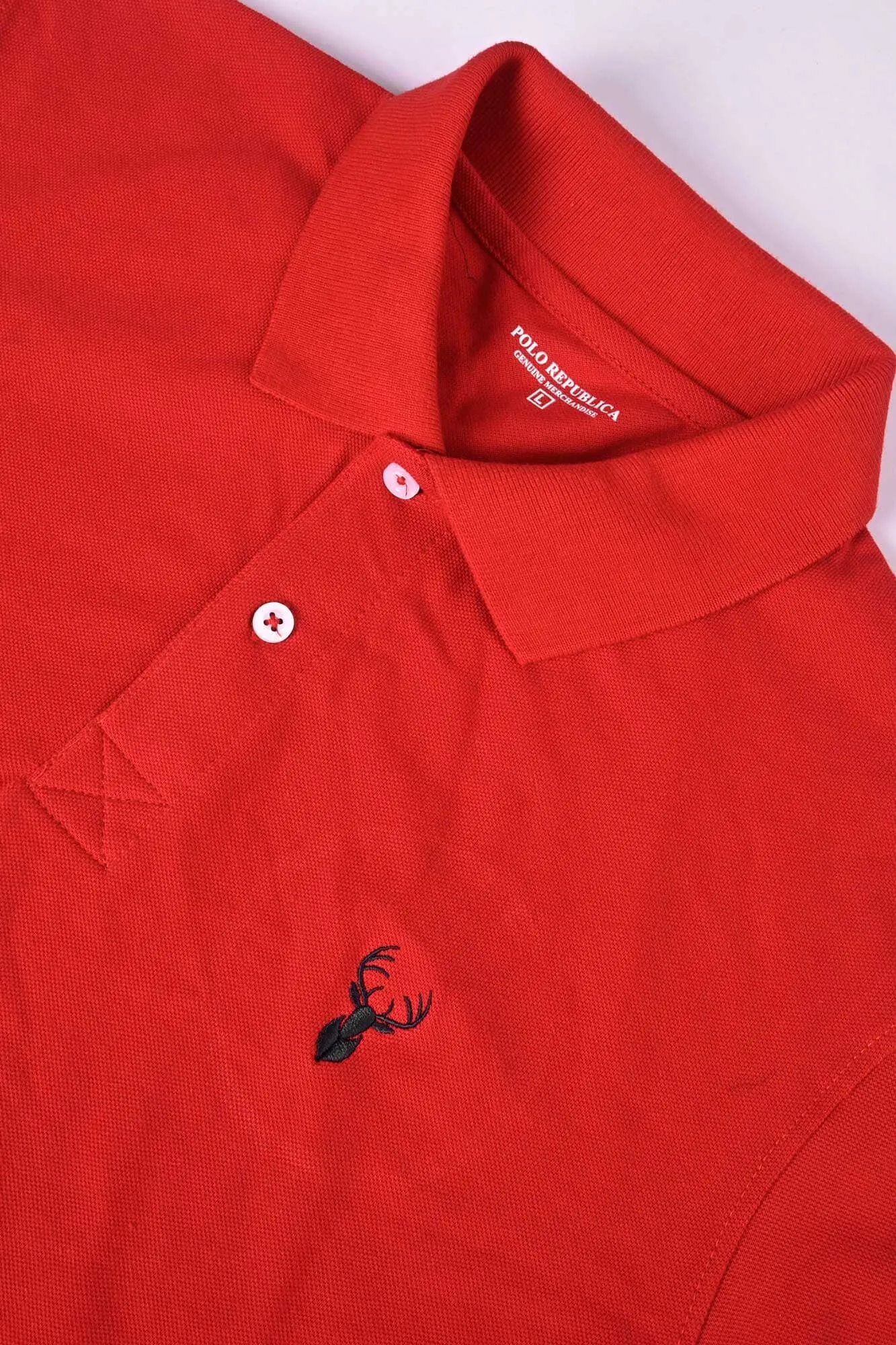 Polo Republica Men's Noble Deer Embroidered Short Sleeve Polo Shirt