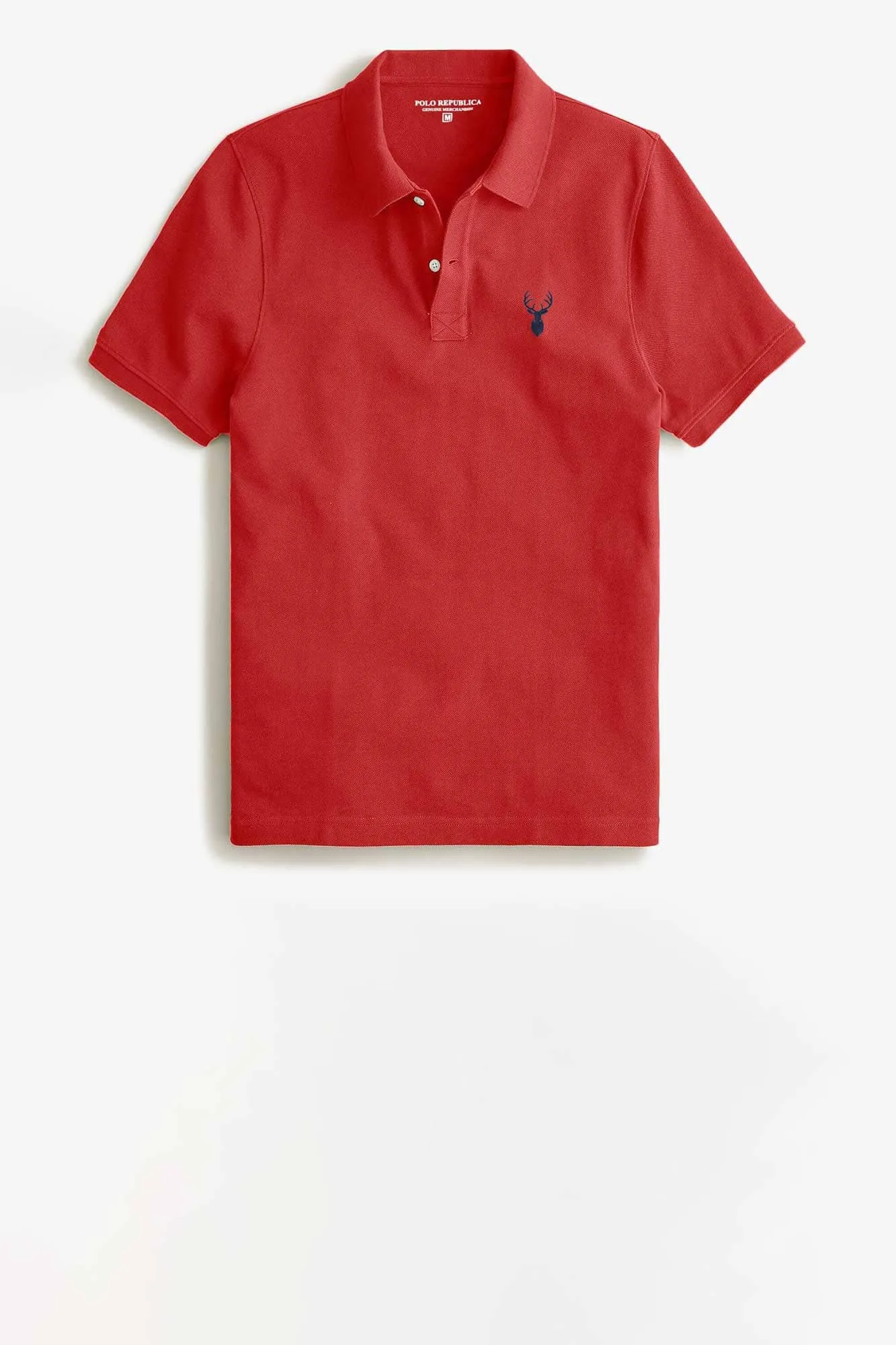 Polo Republica Men's Noble Deer Embroidered Short Sleeve Polo Shirt