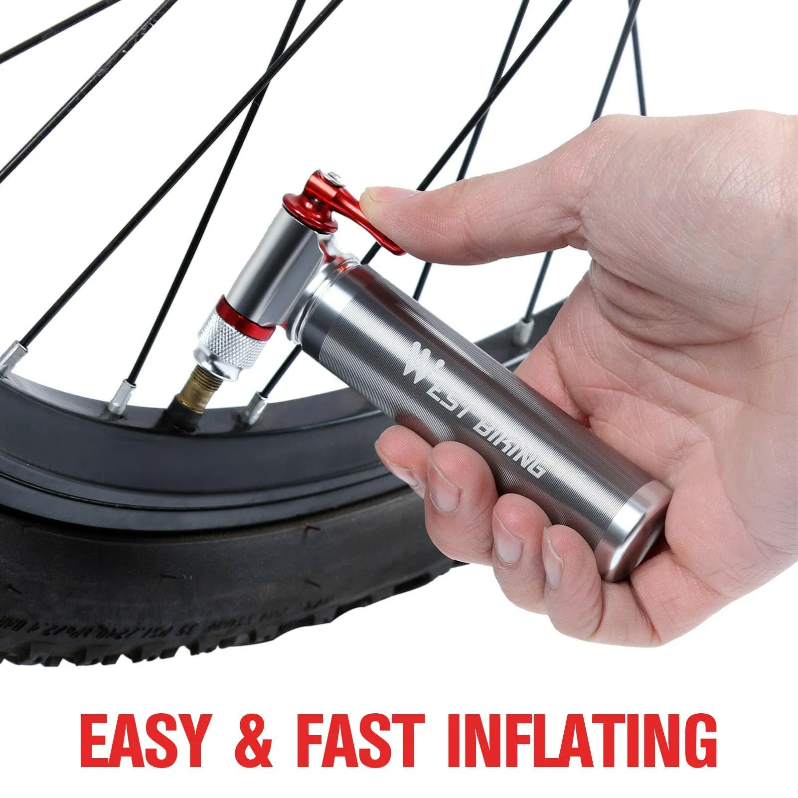 Portable Bicycle Pump Aluminum Alloy Ultralight Air CO2 Inflator Bike Cycling Pump Schrader & Presta Mini Bike Pump