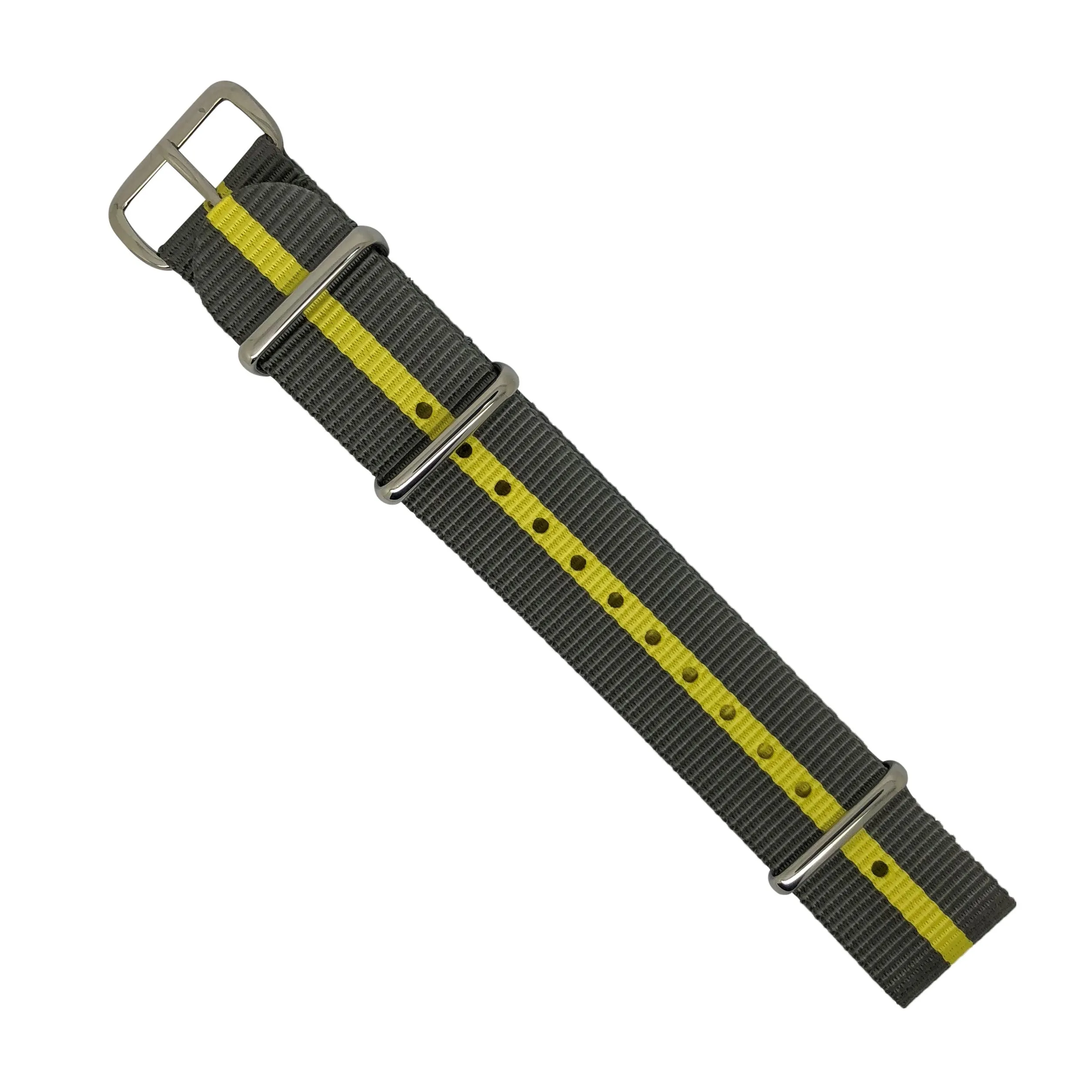 Premium Nato Strap in Grey Yellow