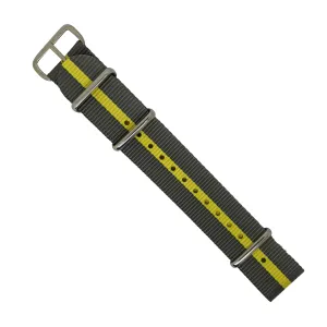 Premium Nato Strap in Grey Yellow