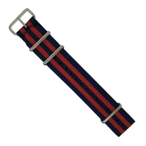 Premium Nato Strap in Navy Red Small Stripes