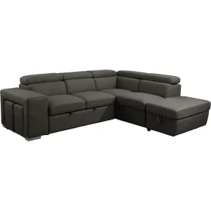 Primo International Pamina Fabric Sleeper Sectional Pamina 2 pcs Sleeper Sectional - Noble Charcoal