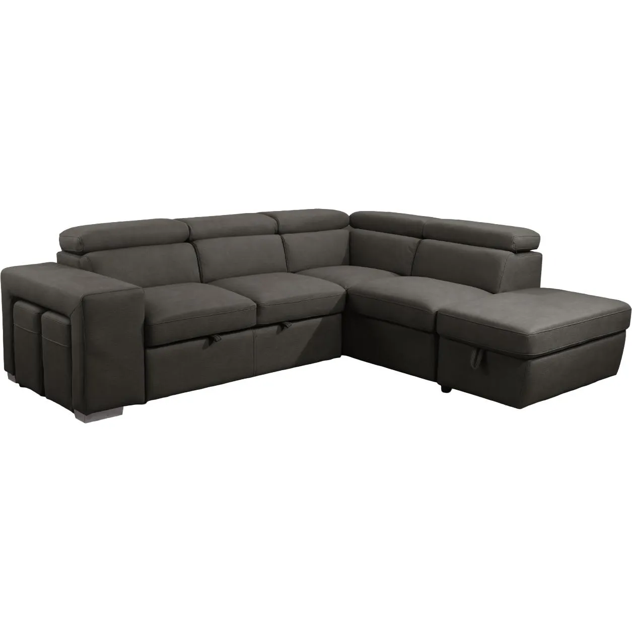 Primo International Pamina Fabric Sleeper Sectional Pamina 2 pcs Sleeper Sectional - Noble Charcoal