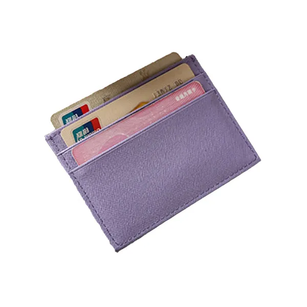 Purple Grained Leather Card Holder 紫色真牛皮信用卡套 CH19004a
