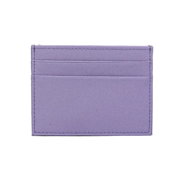 Purple Grained Leather Card Holder 紫色真牛皮信用卡套 CH19004a